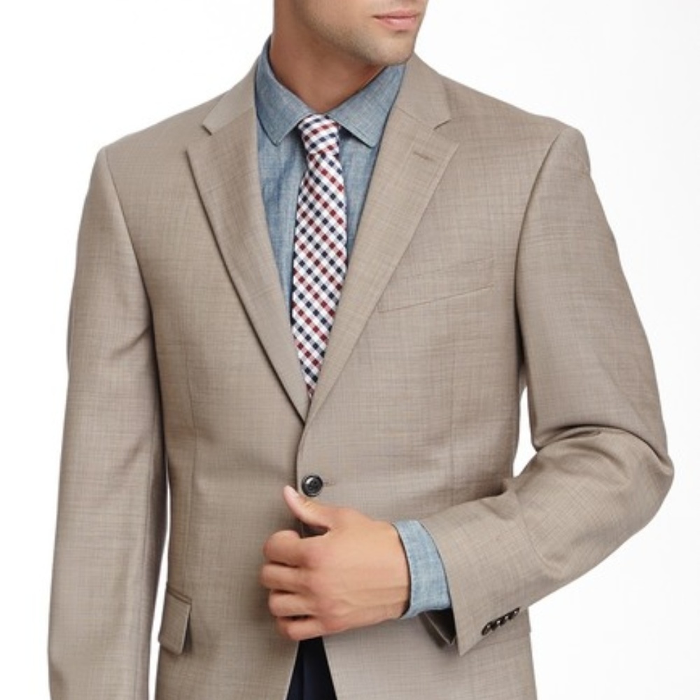 Tommy Hilfiger Men's Trim FitSharkskin Suit Jacket